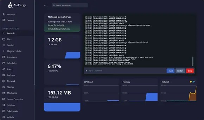 AleForge Server Dashboard